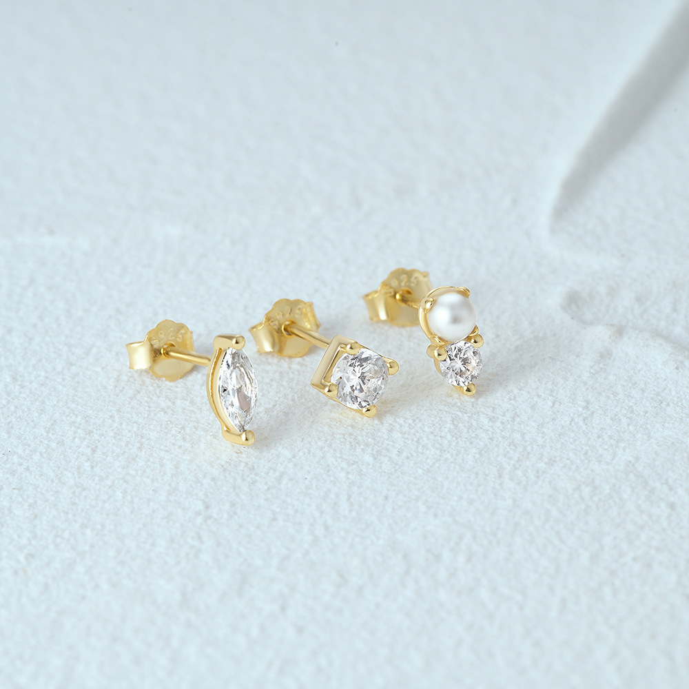 3g Weight Ear Studs Classification 1 Set Quantity Daily Occasion 925 Sterling Silver Material Star, Butterfly Pattern Women's Gender Plating Design Simple Style Style 1 Set 925 Sterling Silver Star Butterfly Ear Studs 42