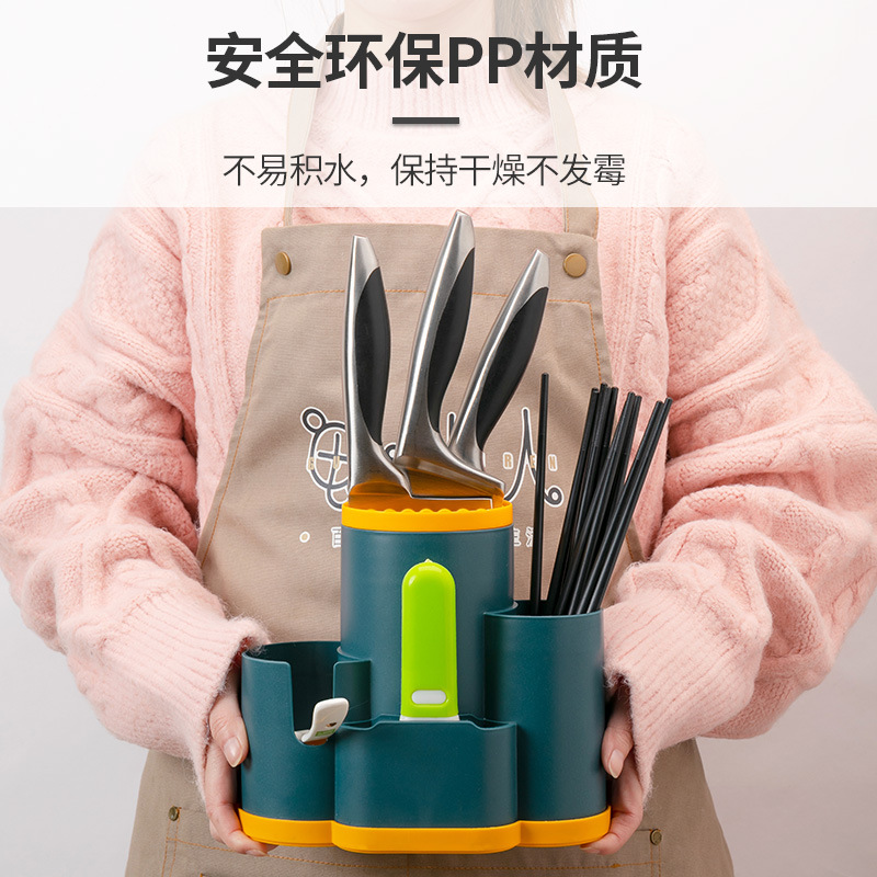 Drainage Chopstick Holder Multi-functional Kitchen Storage No Hole Wall Mounted New Style Storage Holder 