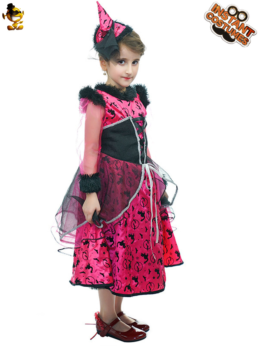 Los niños de Halloween bruja femenina juego de rol traje de fiesta niñas bruja falda traje de rendimiento de etapa