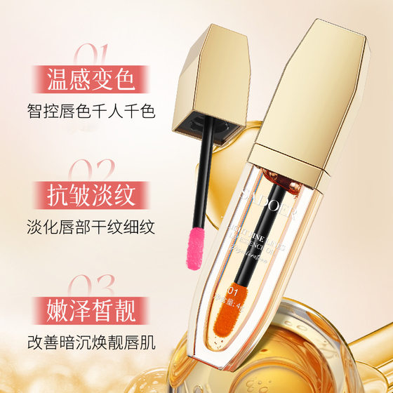 On the flower light grain discoloration lip essence oil moisturizing color tender care temperature discoloration lip oil wholesale