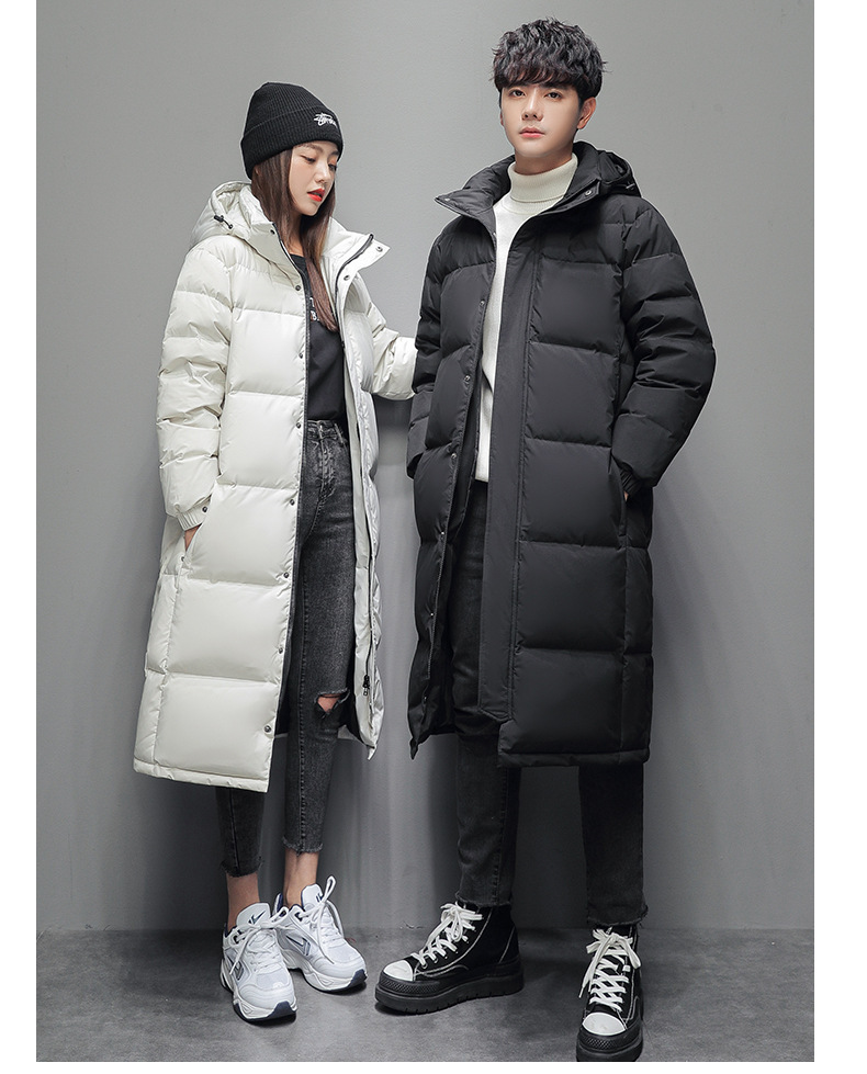 Herrenbekleidung Neue Baumwolljacke für Herren Mittellange warme Winterjacke für Herren und Damen im gleichen Stil Weiße Entenbaumwolle Paaroberteile_voghion.com