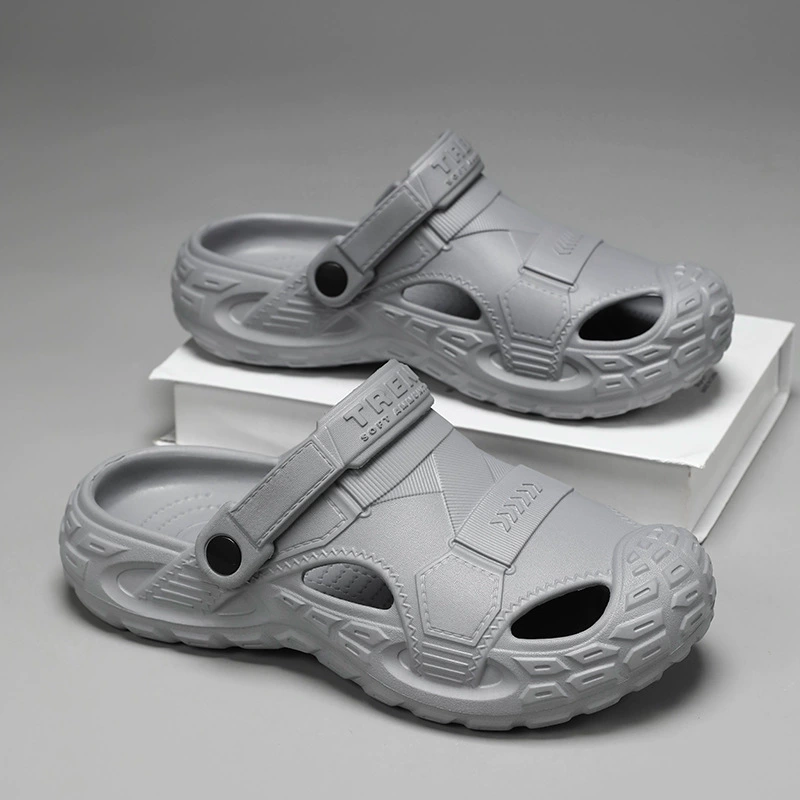 Новые зарубежные сабо с мягкой подошвой из резины, нескользящие и износостойкие пляжные туфли, простые сандалии для активного отдыха на природе