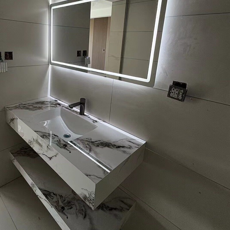 Double-Layer Slate Seamless Integrated Ceramic Basin Washbasin Hotel-Style Guesthouse Bathroom Sink Factory Custom-Made Double-Layer Slate Seamless Integrated Ceramic Basin Washbasin Hotel-Style Guesthouse Bathroom Sink Factory Custom-Made