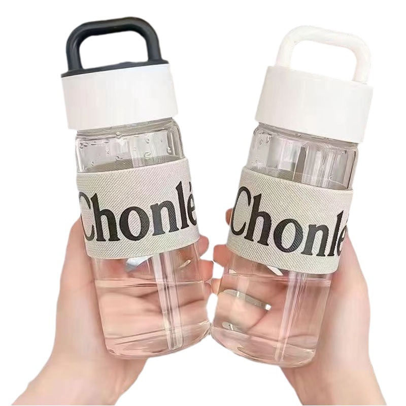 Futong 703 nueva taza de plástico 600ml Internet celebridad cubierta de tela en blanco y negro simple recta taza estudiante hombres y mujeres taza