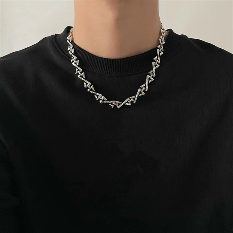Necklace High Street Men's Design Sense Z Letter Cold Style Hip Hop European and American Accessories Personality Simple High Level Necklace Necklace