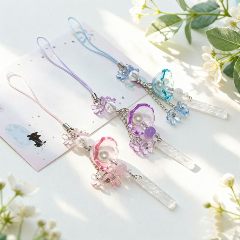New Style Fresh and Creative Jellyfish Wind Chime Glass Cherry Blossom Flower Pendant Phone Chain Car Hanging Ornament Bag Charm New Style Fresh and Creative Jellyfish Wind Chime Glass Cherry Blossom Flower Pendant Phone Chain Car Hanging Ornament Bag Charm