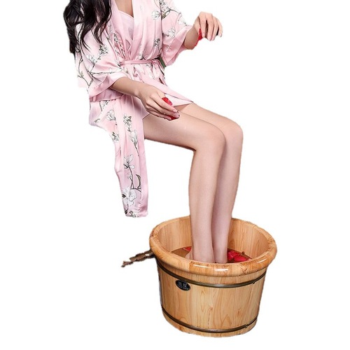Foot bath bucket wooden barrel cedar wood household foot bath wooden basin thickened foot bath bucket foot bath massage high-end hair