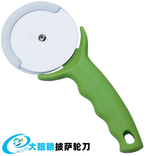 Big eyes pizza cutter with protective cover stainless steel cake cutter baking cake cutter single wheel pizza cutter