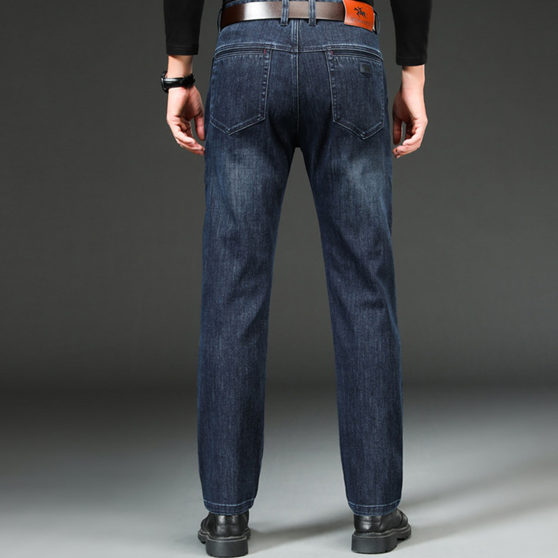 Autumn and Winter Jeans Men's New Straight-Leg Loose Men's Pants Elastic High-End Business Young Men's Casual Long Pants