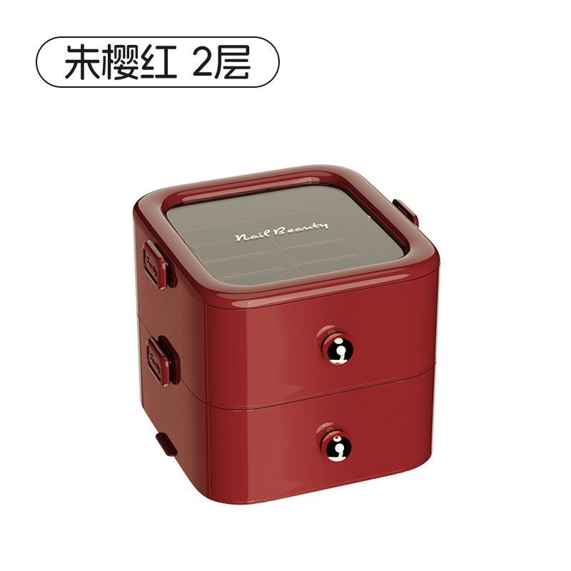 Nueva caja de almacenamiento de uñas y pestañas acabado y exhibición de joyas de pestañas de uñas hechas a mano tipo cajón multicapa