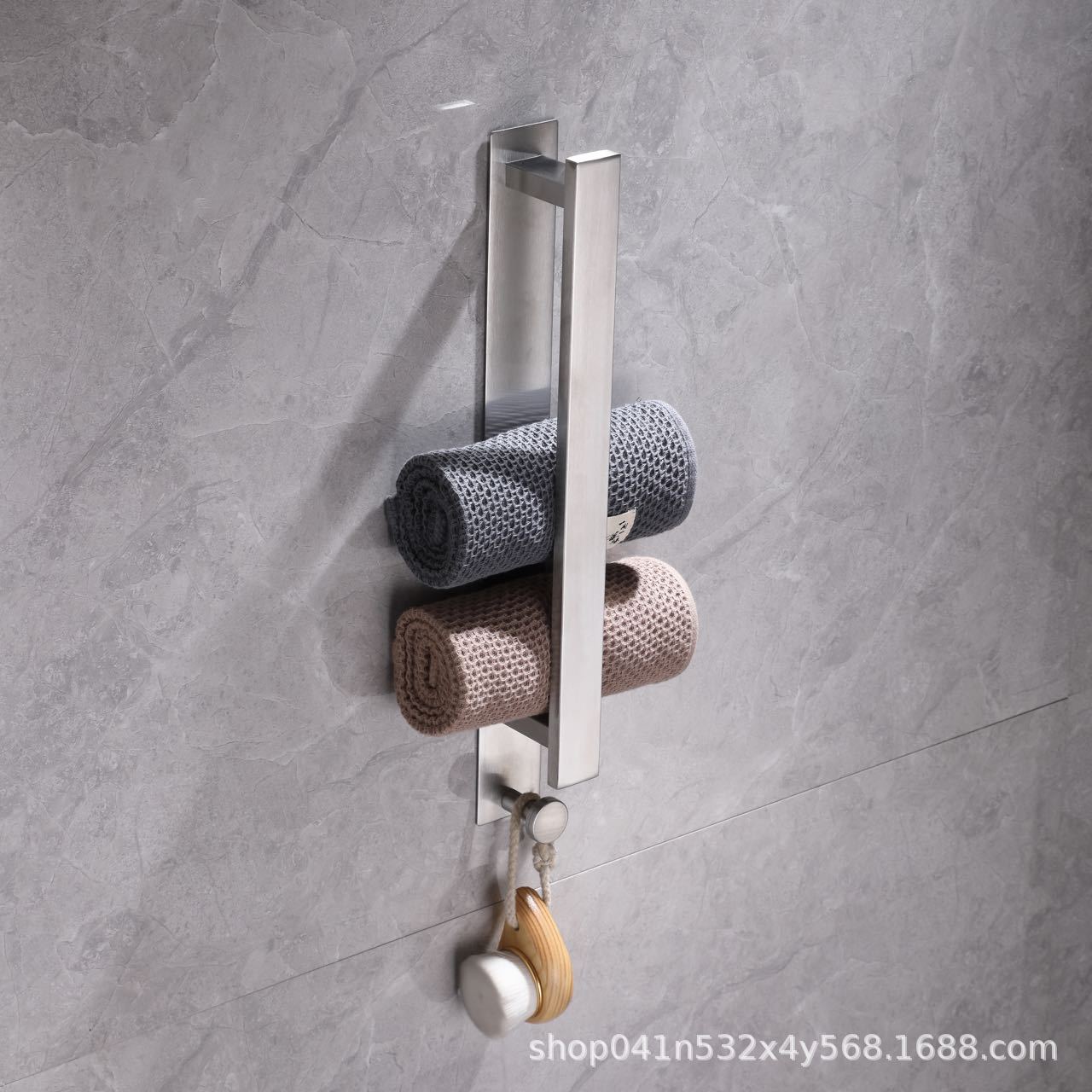 304 de acero inoxidable toallero hogar negro Baño de almacenamiento Barra de toalla de baño toallero ponche libre toallero