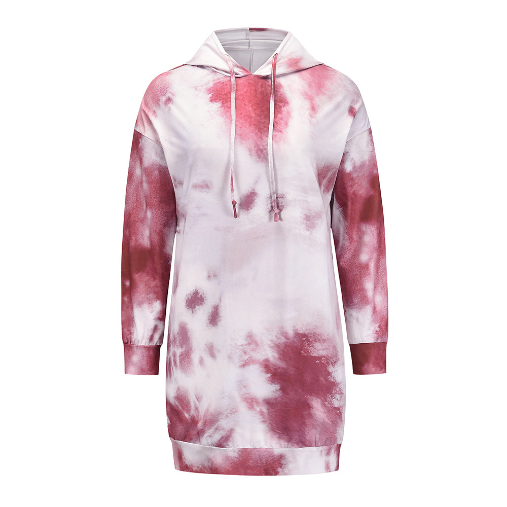 Nihaostyle Clothing Wholesale New tie-dye printed long-sleeved sweater dress NSHYG66708