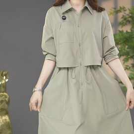 假两件JK连衣裙2026工装新款春季洋气时尚显瘦遮肉减龄裙子