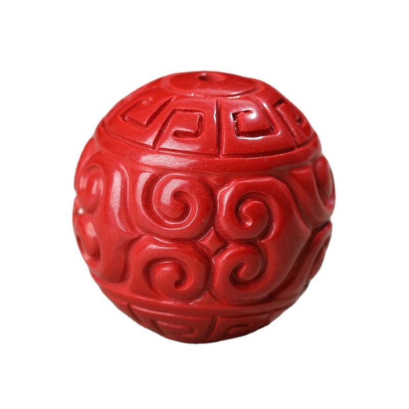 Natural Raw Ore Emperor Zijin Sand Cinnabar Peel Bead Bead Spacer Bead Bracelet Necklace This Year Handmade Bracelet