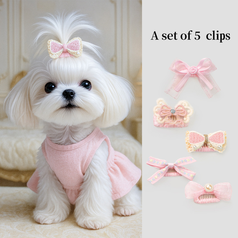 スポットペットアクセサリー、小型犬BBクリップ、ヨークシャーマルチーズヘアクリップ、高級ペットヘアクリップコレクション|undefined