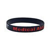 Medical Alert warning hand circle Epileptic silicone bracelet fill color logo hand strap adult size