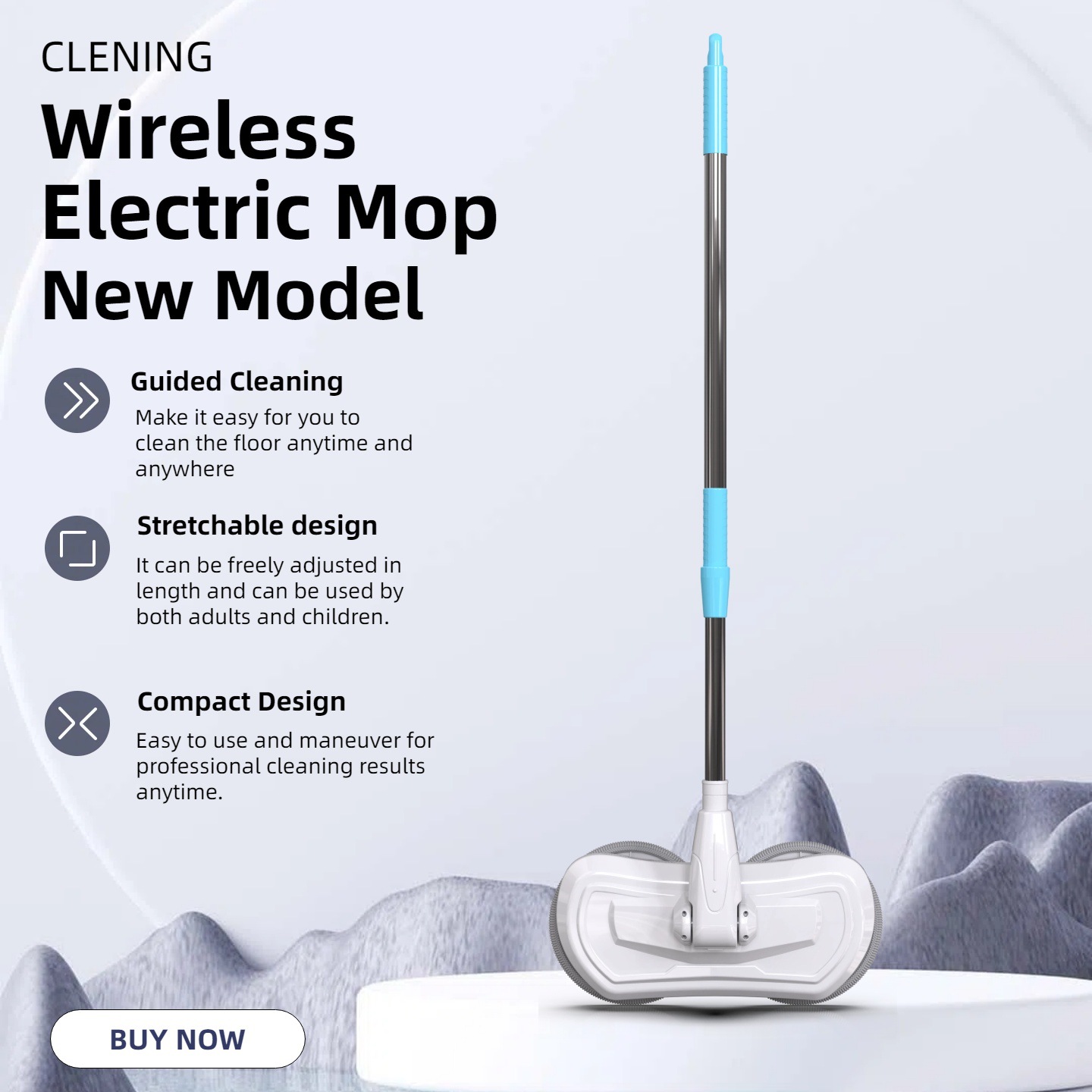 Cross-border wireless electric mop, cross-border sweeping and mopping all-in-one machine, fully automatic water-spraying mop, electric mop