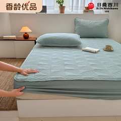 2025新款13372全棉夹棉防水床笠床垫保护套纯棉床罩床套纯色-音律