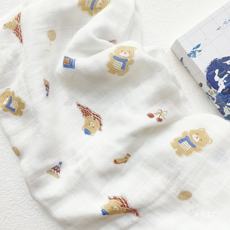 Bamboo Cotton Blanket Baby Baby Single Layer Bamboo Fiber Gauze Wrap Baby Swaddling Towel Wrap Towel Bath Towel Cover Towel