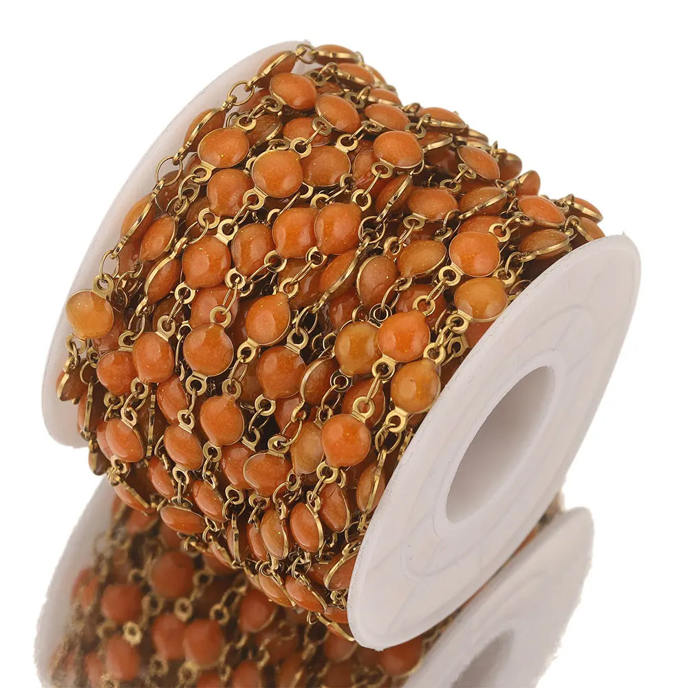 Acero inoxidable goteo de aceite esmerilado cadena hecha a mano 18K vacío galvanoplastia DIY accesorios de la joyería titanio acero collar pulsera fabricación