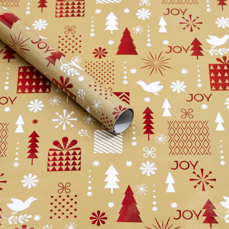 Nuevos productos creativos 10 hojas al por mayor día de Navidad día de Año Nuevo regalo caja de regalo papel de embalaje de papel de Navidad de color artesanal