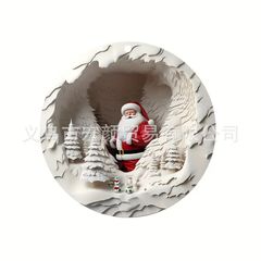 クロスボーダー新型アクリル平面サンタクロースプレゼントクリスマスツリーストラップ自動車バックミラー家庭用ストラップ