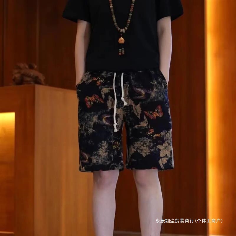 Men's unisex style shorts, trendy brand, versatile for summer, plus-size men's beach retro Chinese style. In stock Men's unisex style shorts, trendy brand, versatile for summer, plus-size men's beach retro Chinese style. In stock