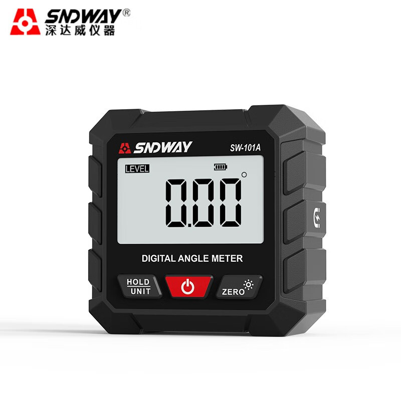 SNDWAY深达威激光数显倾角仪高精度磁吸角度仪 SW-101A电子角度仪