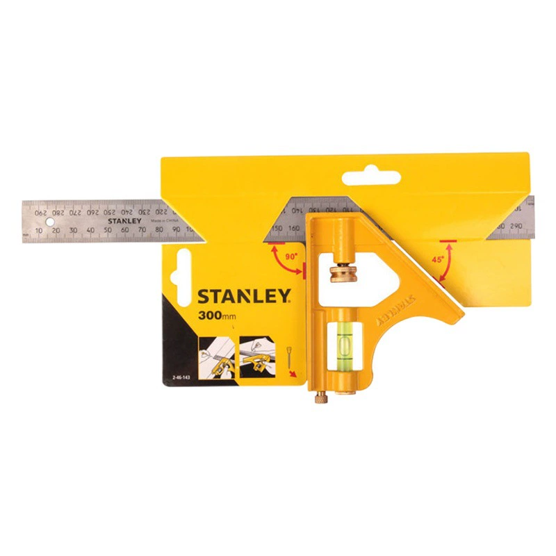 Прямая угловая линейка из нержавеющей стали Stanley Метрическая и имперская стальная линейка Суппорт Двусторонняя шкала Утолщенная деревообрабатывающая линейка