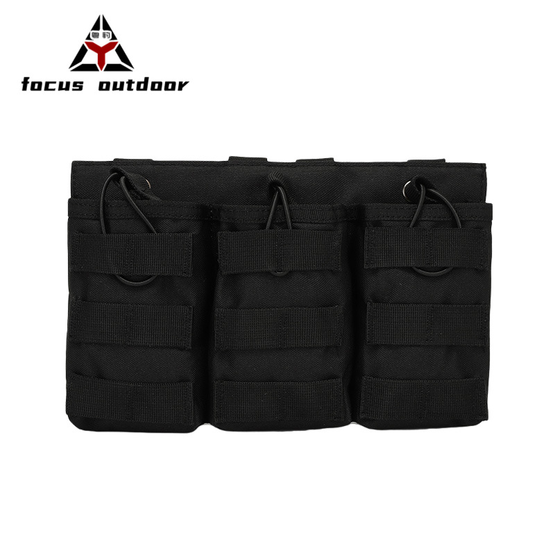 Bolsa Táctica Triple para Cargadores, Estilo Militar, para Actividades al Aire Libre, con Sistema MOLLE, Camuflaje