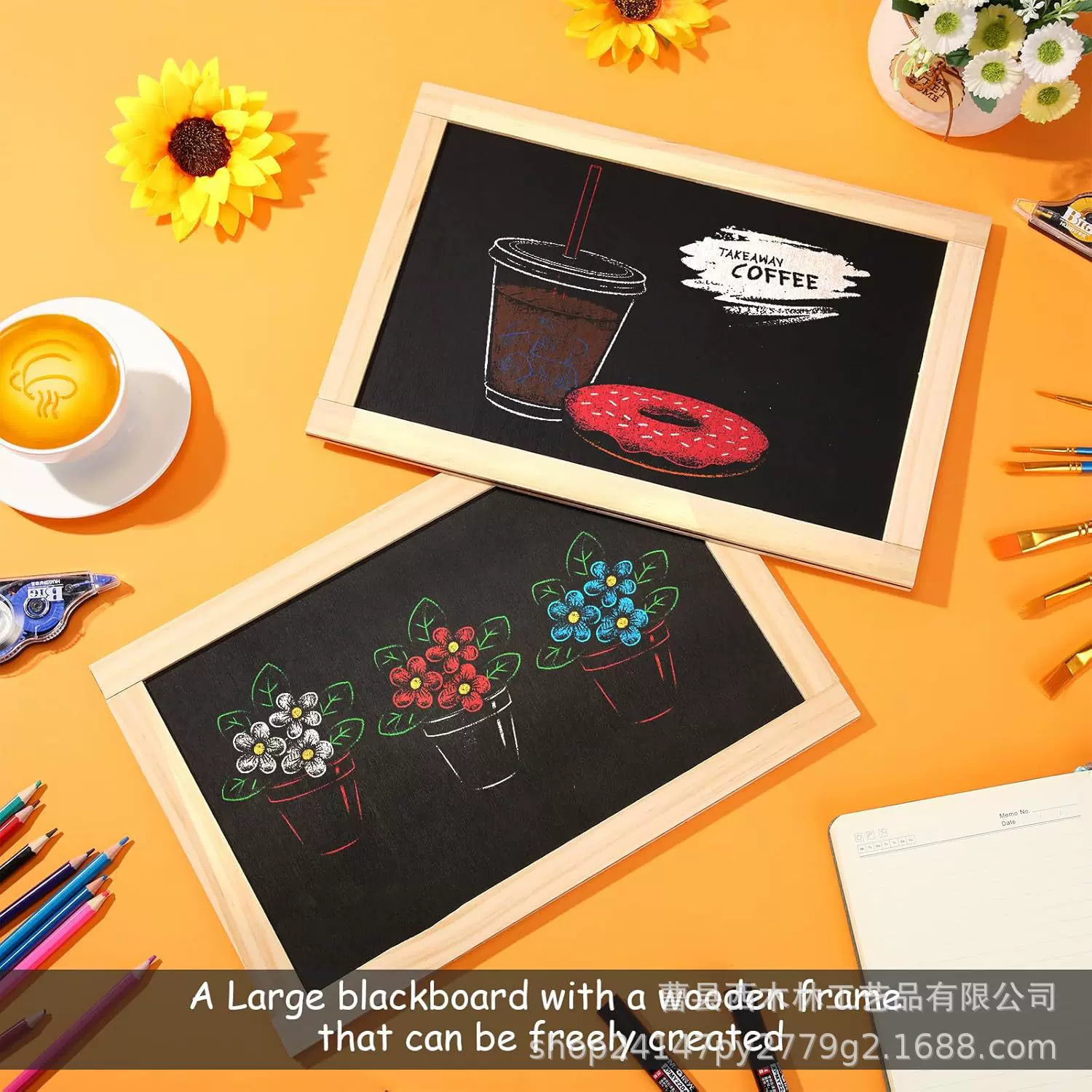 黑板散装双面木质桌面小型黑板标志迷你黑板教室学校用品派对黑板