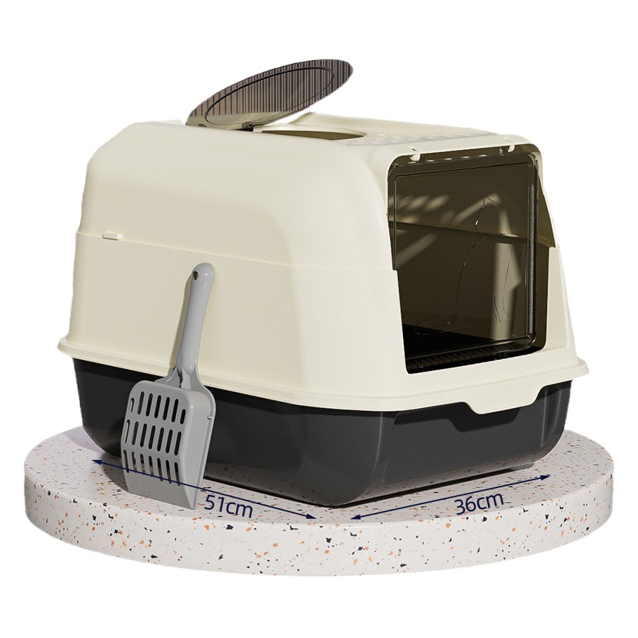 Caja de arena para gatos completamente cerrada Tipo de cajón de gran tamaño Desodorante antisalpicaduras para gatos Lavabo para gato inodoro