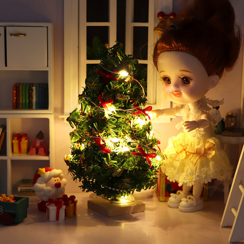 1:12 Dollhouse ob11 mini furniture accessories Christmas micro scene Cedar decoration Christmas tree 1 pack