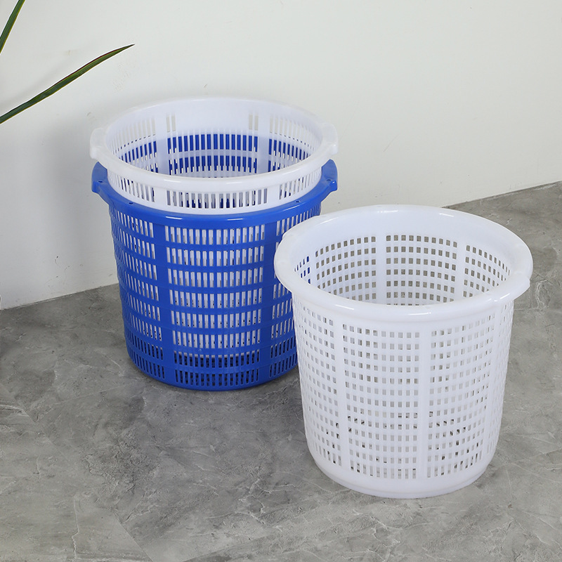 Cesta de transporte de frutas y verduras acuáticas redondeada de sandía de plástico gruesa y ampliación de la cesta de verduras de doble oreja recolección marco de almacenamiento