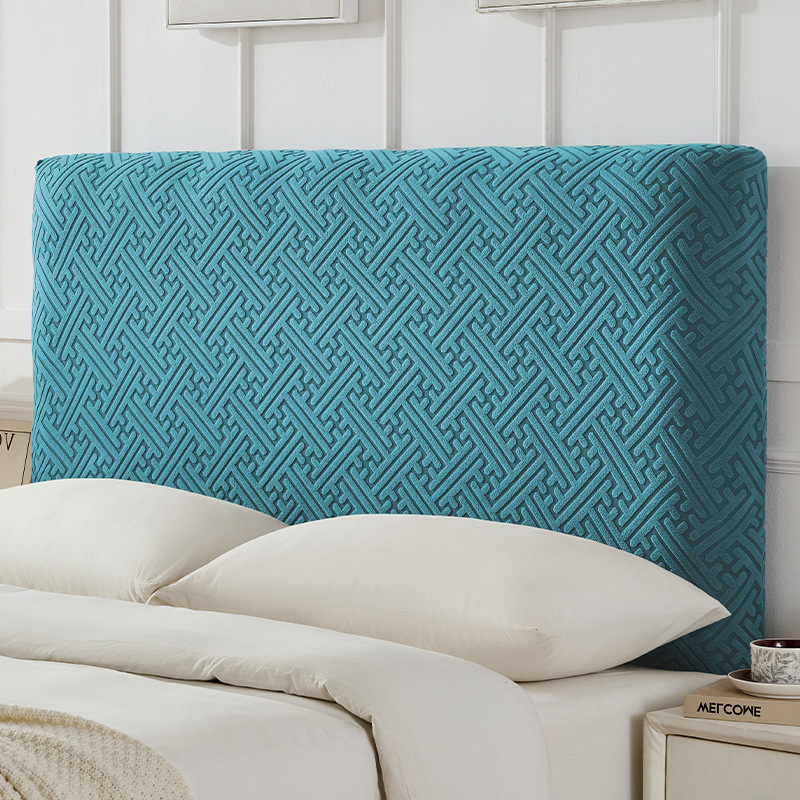 Funda de cabecero de jacquard gruesa, a prueba de polvo, antideslizante, resistente al desgaste, protector de cabecero elástico de cobertura completa para uso doméstico.