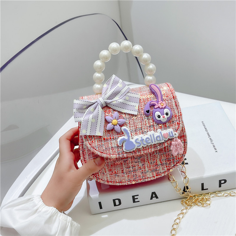 2023 primavera nueva lentejuelas Lindo bolso de los niños ropa de los niños a juego Niña princesa bolsa 3-7 años de edad bolsa de mensajero
