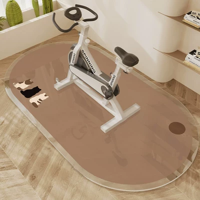 Avtomobil döşəmə paspasları – transparent oval treadmill carpet - hollowed-out-latte-cat-soft-glass-clean-and-environmentally-friendly-oval-70120cm