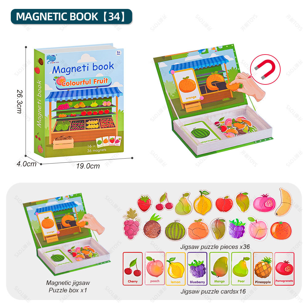 자석퍼즐세트-과일파티 (영문책박스)