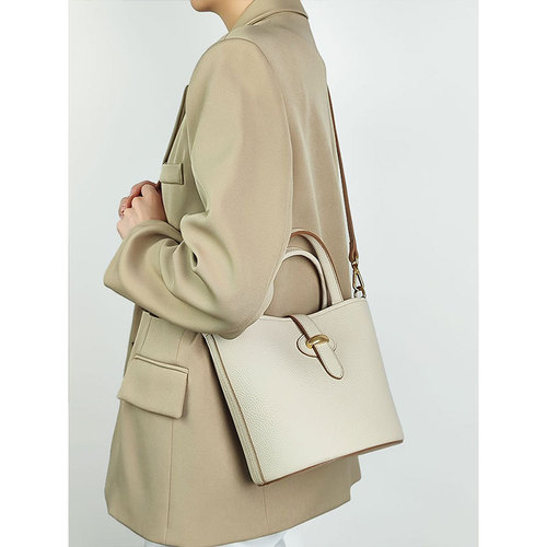 Genuine leather bucket bag for women's work and commuting bag Crossbody bag for women's casual top layer cowhide high-end handbag