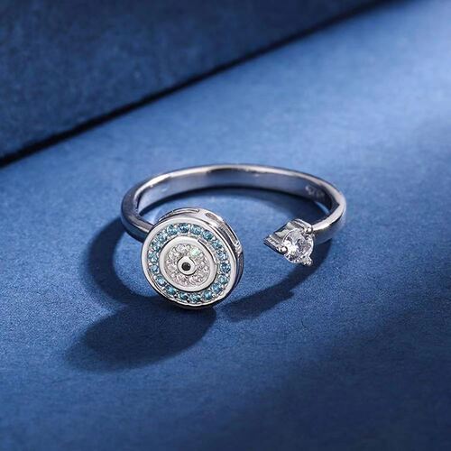 Cross-border S925 Sterling Silver Ring for Women | Amazon Devil's Eye Rotating Ring | European & American Style Adjustable Silver Ring with Open Design