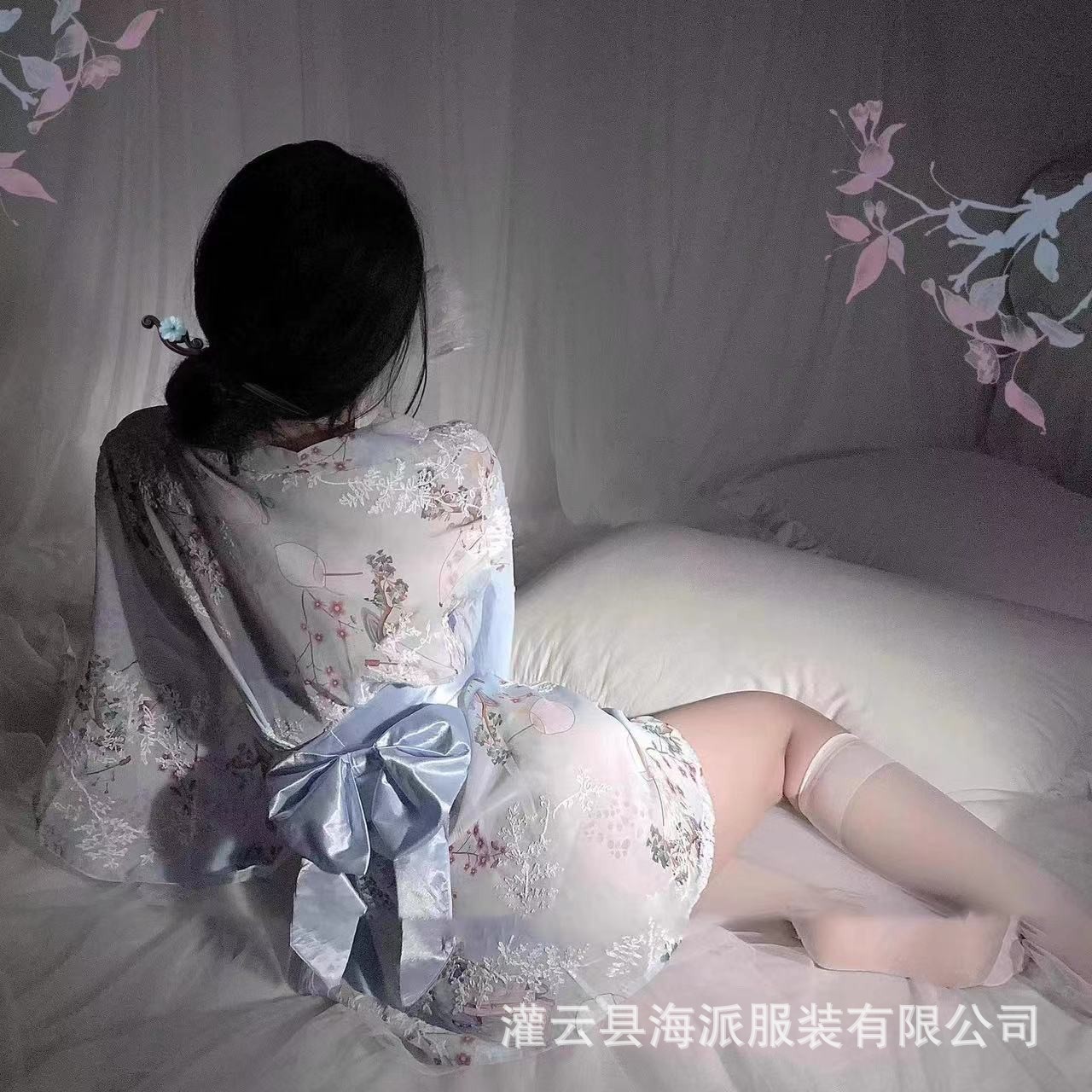 Sexy Lingerie, Sexy and Hot Bed Kimono, Tempting High-Cut Japanese Style Pink Ultra-Thin Uniform, Wholesale Plus Size