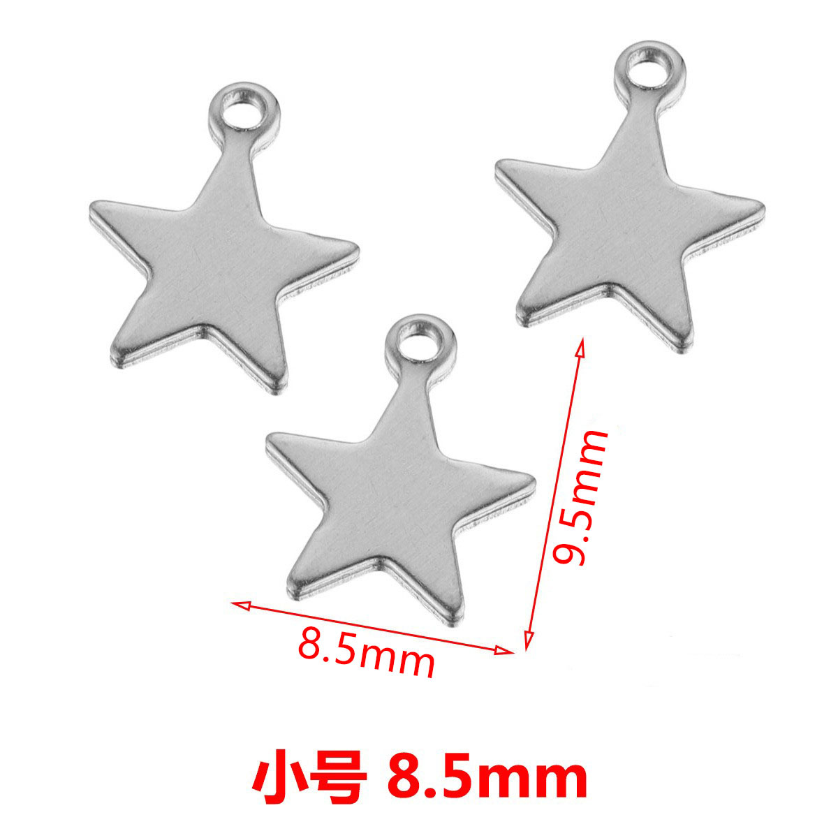 Acero inoxidable estrella de cinco puntas luna cielo etiqueta pequeña estrella colgante DIY collar hecho a mano accesorios de joyería pieza