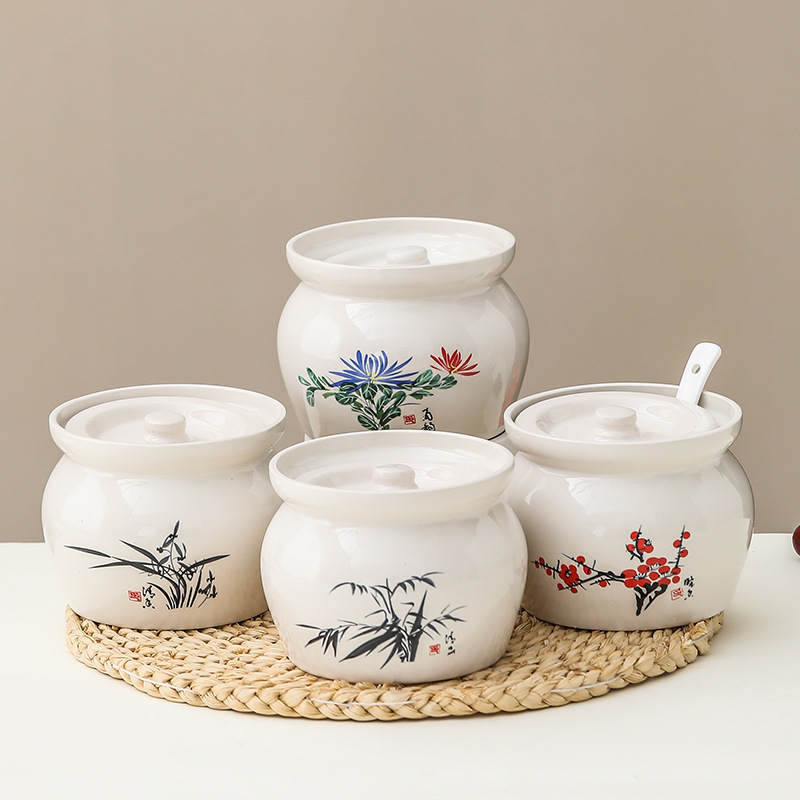 瓦罐煨汤炖盅家用商用隔水炖一人蒸蛋带盖炖罐沙县小吃陶瓷煲汤罐