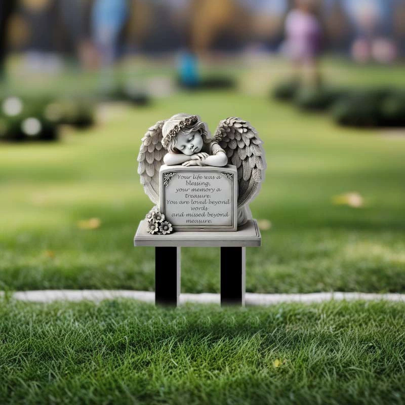 Ángel de Pascua transfronterizo lápida placa conmemorativa acrílico plano inserción artesanía jardín patio inserción decoración