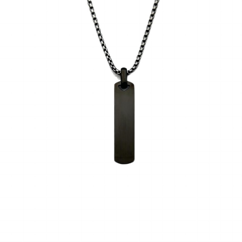 Customization Laser Engraving, Solid Color, Rectangle Pattern All Seasons Season Unisex Gender Simple Style Solid Color Rectangle Titanium Steel Unisex Pendant Necklace Men Pendant Necklaces