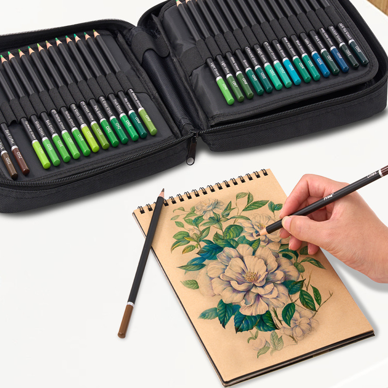Juego de lápices de color a base de aceite de 120 colores transfronterizos bolsa de almacenamiento color de madera plomo pintura de arte pluma de pintura al por mayor