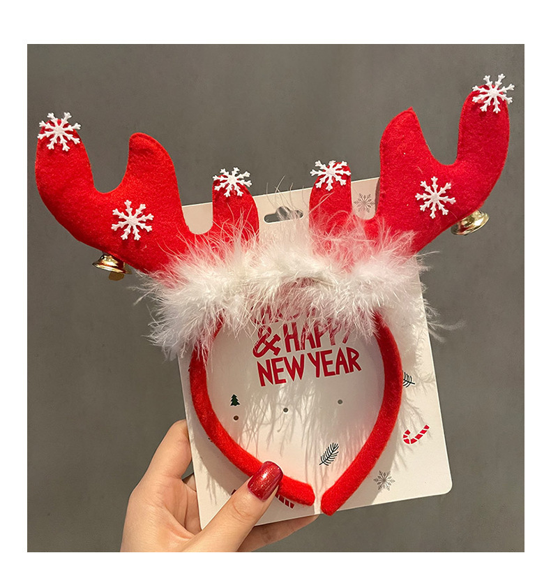 Weihnachtsclips für weibliche Hirschgeweihe, dekorative Geschenke, große Schleifen-Stirnbänder, Haar-Accessoires, Kopfbedeckungen_voghion.com