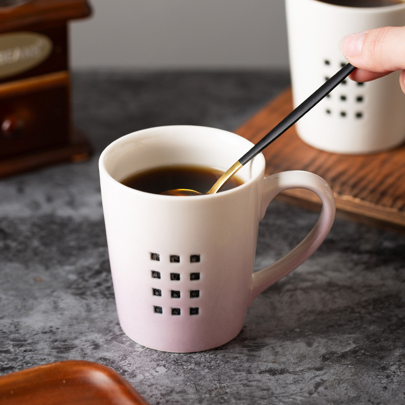 Taza de cerámica de agua, taza de marca, taza de agua vintage casera, taza de café a mano, taza de latte, taza de leche