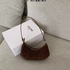 小众设计豹纹腋下包包女2025新款磨砂牛皮中古单肩斜挎包手拎小包