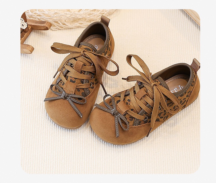 Mädchen Leopard Print Klettverschluss Sneaker Weiche Sohle_voghion.com